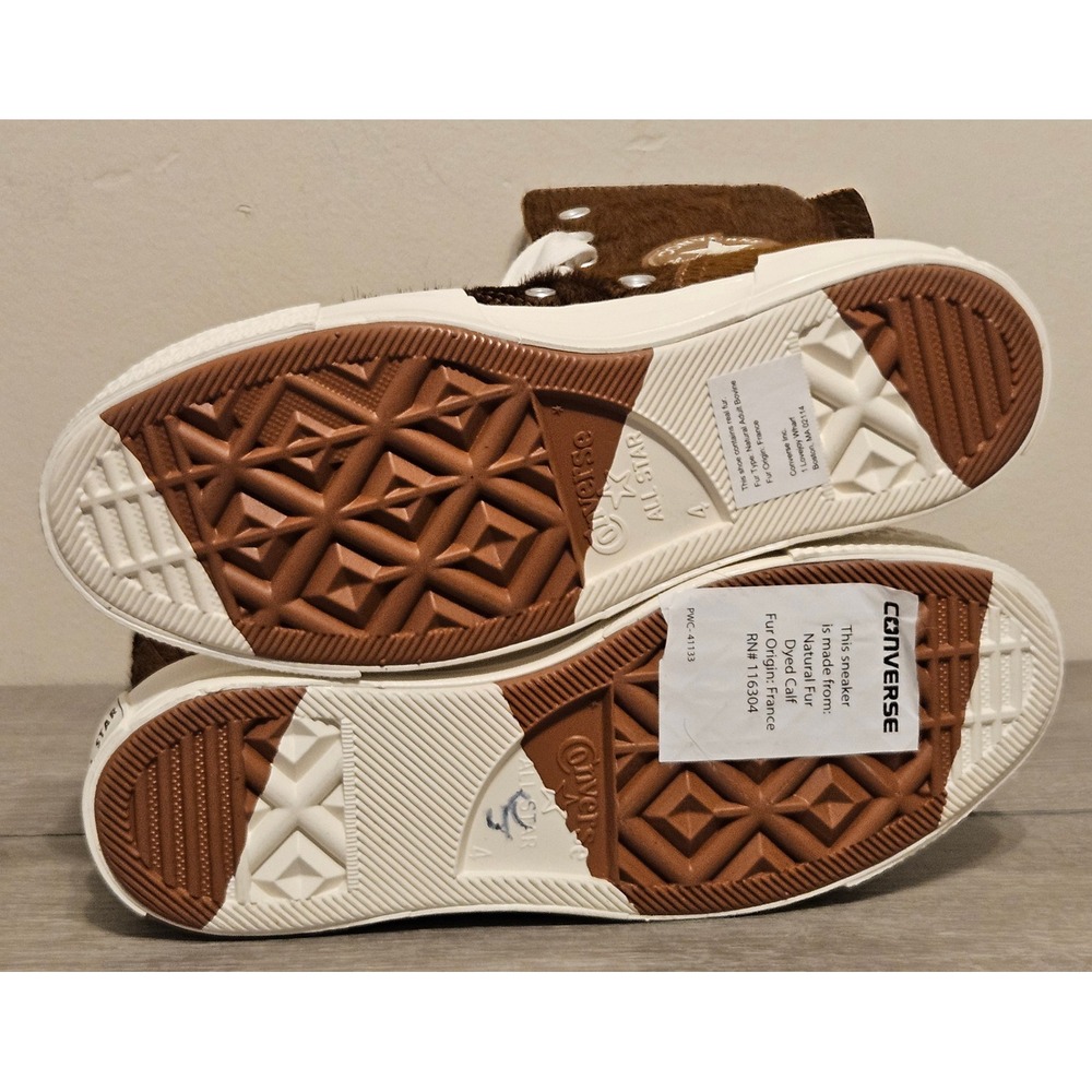 Converse Chuck Taylor 70 Plus X Hi Platform Brown Calf Hair Boots A13831C Size 6 - Picture 7 of 9